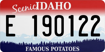 ID license plate E190122