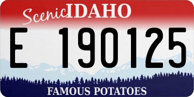 ID license plate E190125