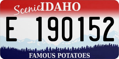 ID license plate E190152