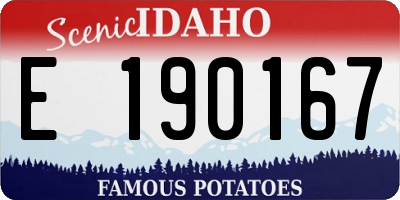 ID license plate E190167