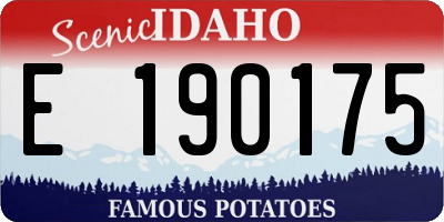 ID license plate E190175