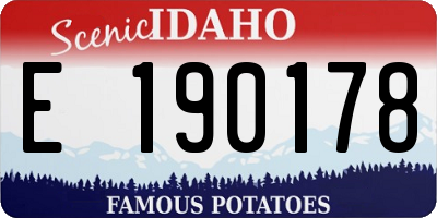 ID license plate E190178