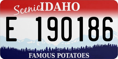 ID license plate E190186