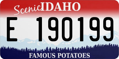 ID license plate E190199