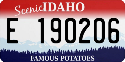 ID license plate E190206
