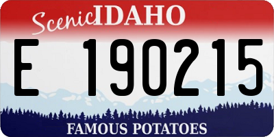 ID license plate E190215
