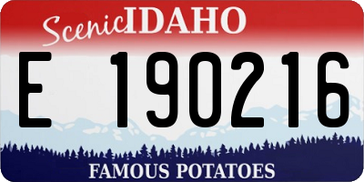 ID license plate E190216