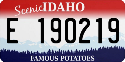 ID license plate E190219
