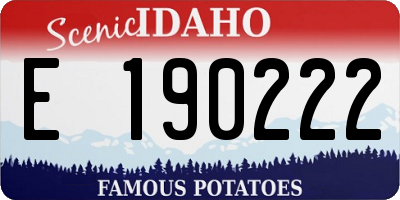 ID license plate E190222