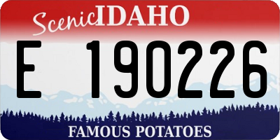ID license plate E190226