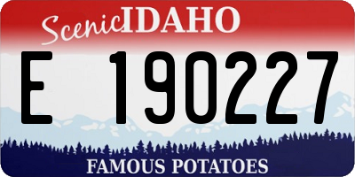 ID license plate E190227