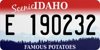 ID license plate E190232