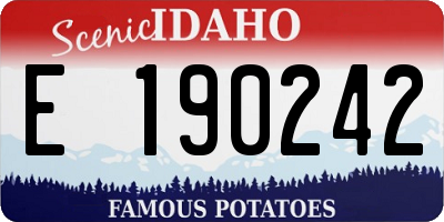 ID license plate E190242