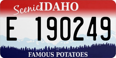ID license plate E190249
