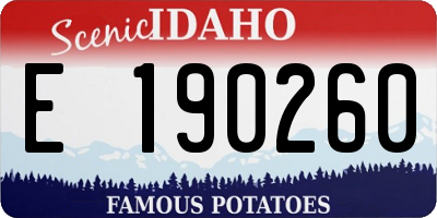 ID license plate E190260