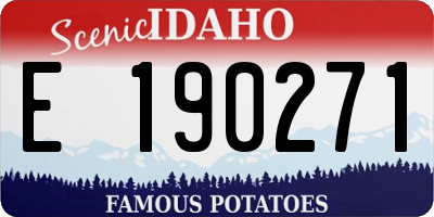 ID license plate E190271