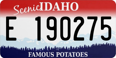 ID license plate E190275