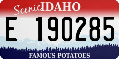 ID license plate E190285