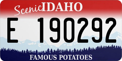 ID license plate E190292
