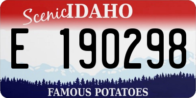 ID license plate E190298