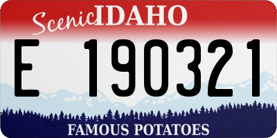 ID license plate E190321