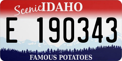 ID license plate E190343