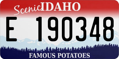 ID license plate E190348