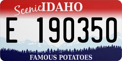 ID license plate E190350