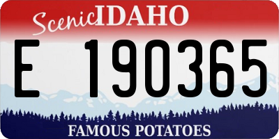 ID license plate E190365