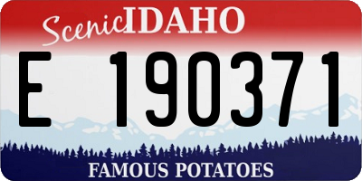 ID license plate E190371