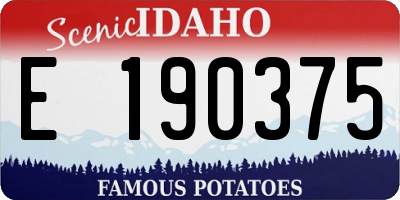 ID license plate E190375