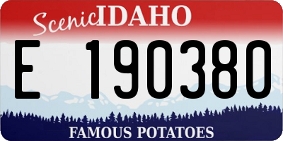 ID license plate E190380