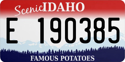 ID license plate E190385