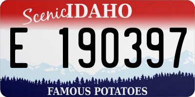 ID license plate E190397
