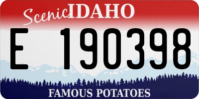 ID license plate E190398