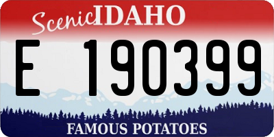 ID license plate E190399