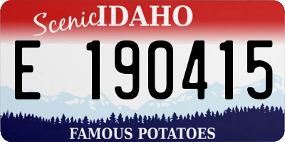 ID license plate E190415