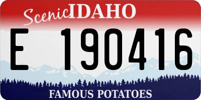ID license plate E190416