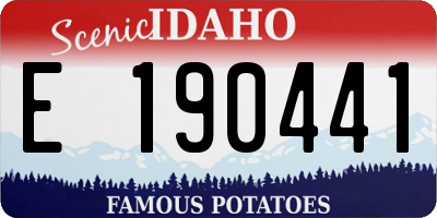 ID license plate E190441