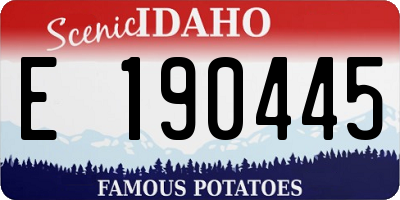 ID license plate E190445
