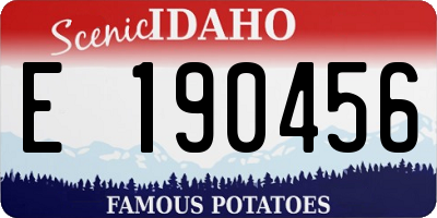 ID license plate E190456