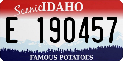 ID license plate E190457