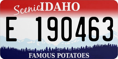 ID license plate E190463
