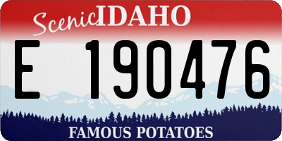 ID license plate E190476