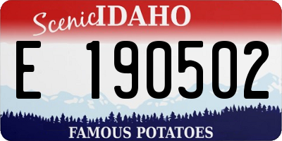 ID license plate E190502