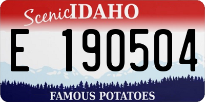 ID license plate E190504