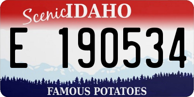 ID license plate E190534