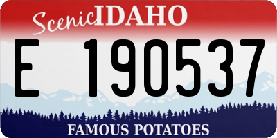 ID license plate E190537
