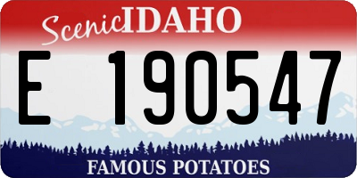 ID license plate E190547