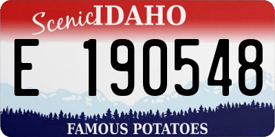 ID license plate E190548